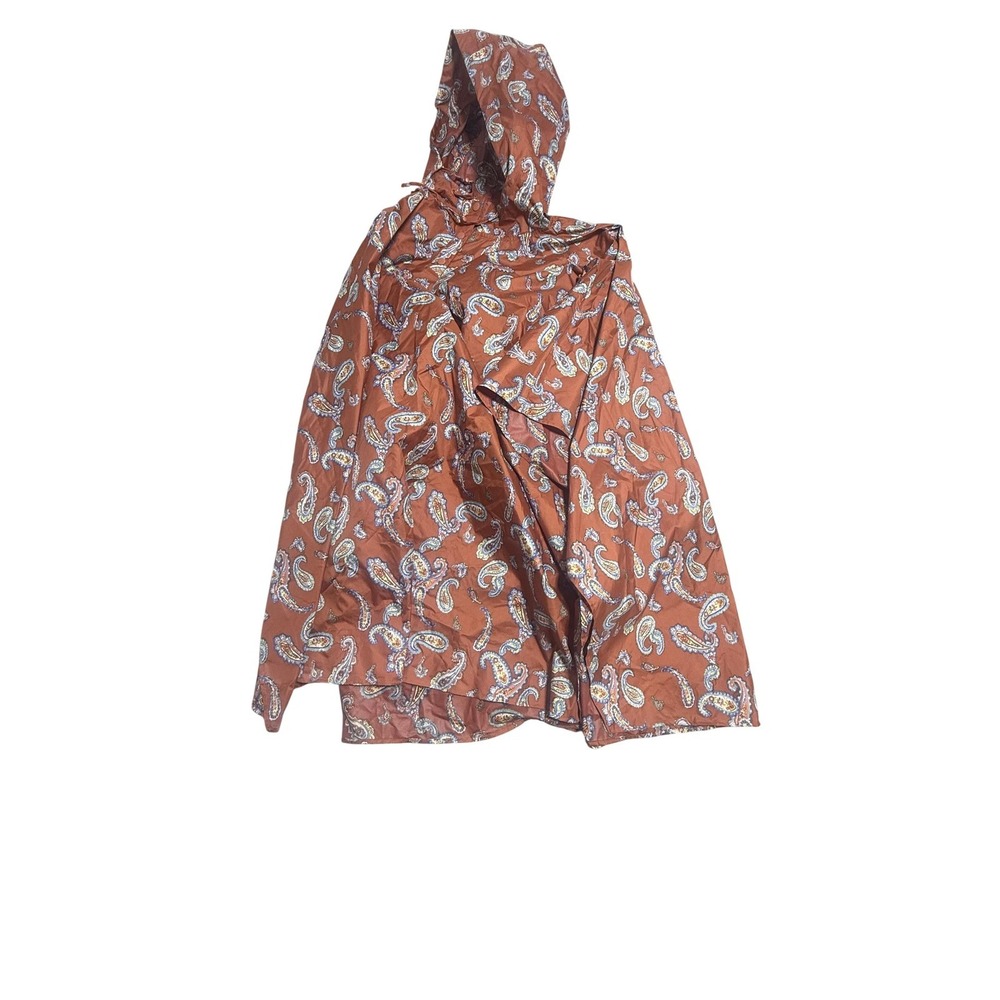 Vera Bradley Poncho Womens One Size‎ Brown Paisley Hooded Lightweight Rain Coat